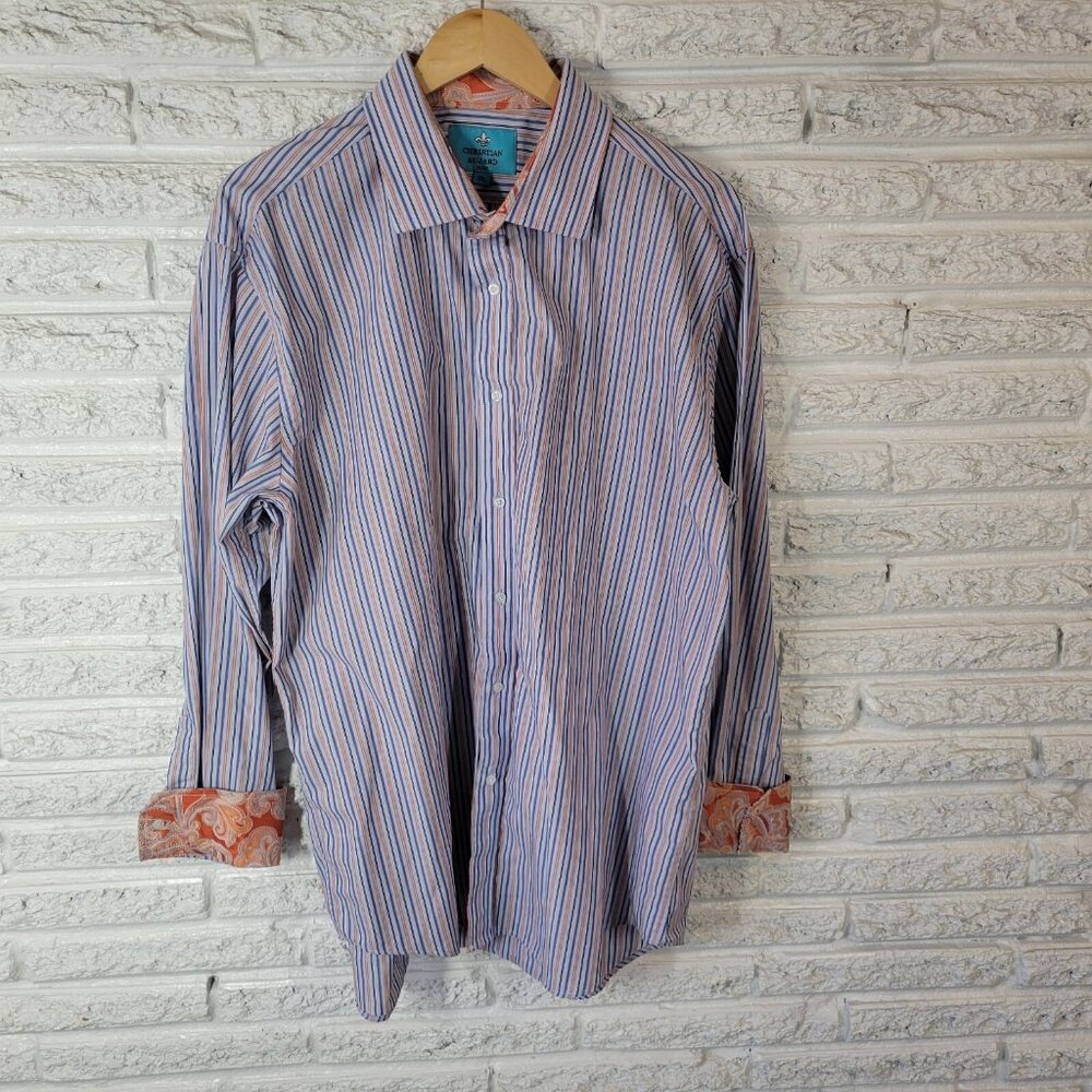 Christian Aujard Pairs Mens Shirt 2XL Long Sleeve Cotton Blend STR118E
